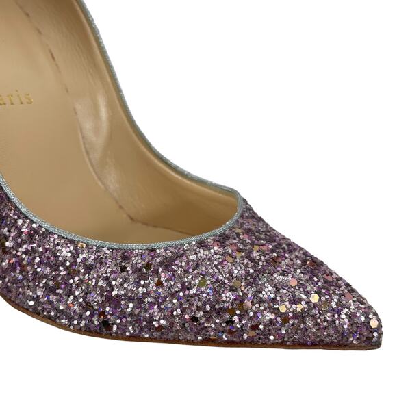 Christian Louboutin Pigalle 120 Glitter Pointed Toe Pump Pink Size 38 - Picture 6 of 13